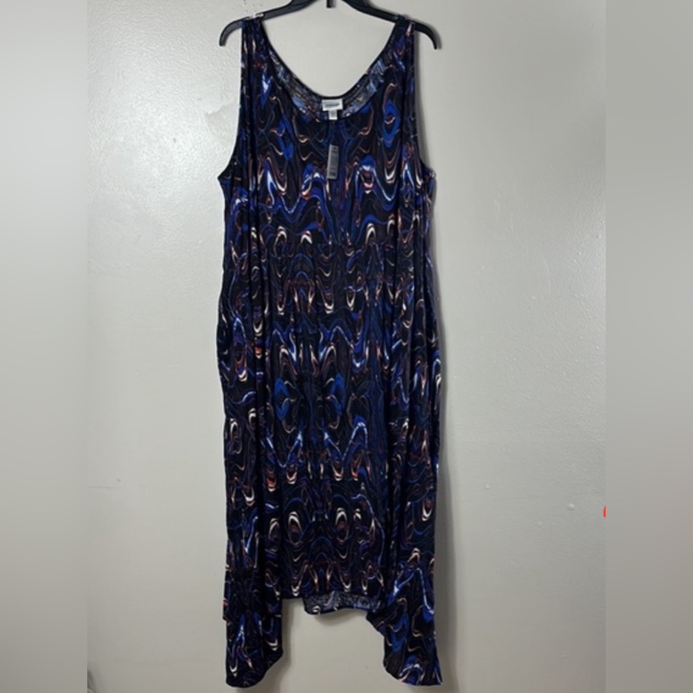Avenue dress black /purple print maxi women’s size 22/24 Kylee Crush